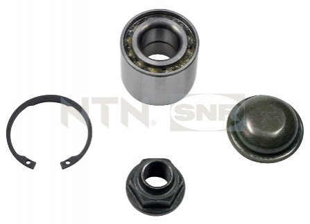 Ремкомплект ступицы колеса, содержит крепежные элементы и подшипник SNR NTN R153.36 (фото 1)
