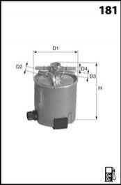 Фильтр топливный (без датчика воды) Koleos/Qashqai/X-Trail K9K/M9R MECAFILTER ELG5358