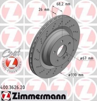 Диск гальмівний ZIMMERMANN 400.3626.20