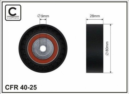 Ролик паразитный ручейкового ремня BMW 530/540/730/740 (E34/32) CAFFARO 40-25 (фото 1)