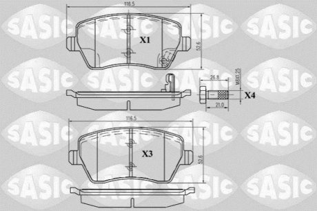 Гальмівні колодки передні Renault Clio III, Clio IV, Megane IV SASIC 6214011 (фото 1)