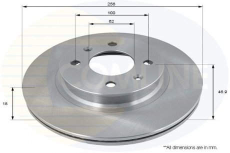- Диск гальмівний вентильований з покриттям COMLINE ADC2402V