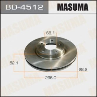 Диск тормозной передний Mazda CX-5, 6 (11-) (Кратно 2 шт) MASUMA BD-4512 (фото 1)