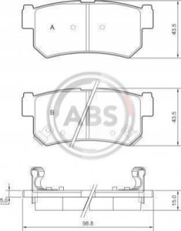 Колодка гальм. SSANG YONG Korando / Musso задн. (вир-во ABS) A.B.S. 37460