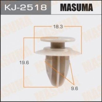 Клипса автомобильная (автокрепеж) 2518-KJ [уп.50] MASUMA KJ2518