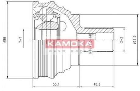 ШРУС Audi A3/VW Golf V/Skoda Octavia наружн. 36/30/90мм* KAMOKA 7338 (фото 1)