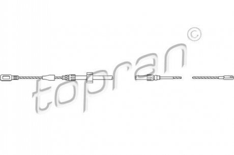 Трос ручного тормоза лев/прав VW LT 46 / MB Sprinter 97- TOPRAN / HANS PRIES 109 814 (фото 1)