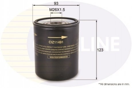 - Фільтр оливи (аналогWL7178/OC326) COMLINE CIZ11491 (фото 1)