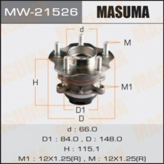 Маточина колеса задн. QASHQAI, XTRAIL T31 (with ABS) MASUMA MW21526