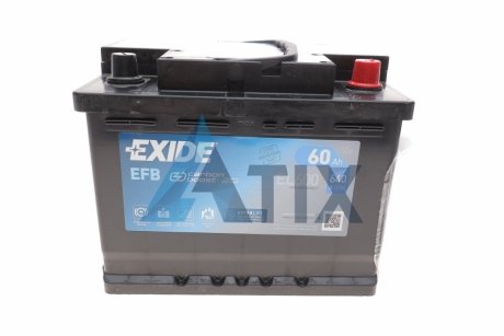Акумулятор 60Ah-12v EFB (242х175х190), R, EN640 EXIDE EL600