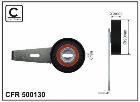 90x8x25 Натяжний ролик Citroen/Fiat/Lancia/Peugeot CAFFARO 500130