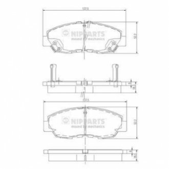 Колодки тормозные дисковые, комплект HONDA Accord NIPPARTS J3604030 (фото 1)