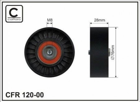 Ролик натягнення 76x17x28 Audi A4/A6 1.6/1.8T/2 CAFFARO 12000