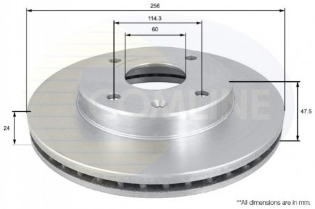- Диск гальмівний вентильований COMLINE ADC1054V