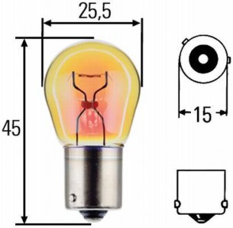 Автолампа Behr Standard PY21W BAU15s 21 W желтая HELLA 8GA006841241