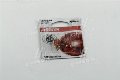 Лампа WY5W; WY5W 12V 5W W2,1X9,5D оранжевая 2шт OSRAM 282702B