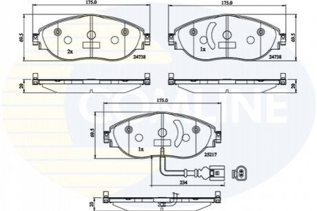 - Гальмівні колодки до дисків COMLINE CBP12201