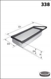 Фільтр повітря (аналогWA9472/LX1620) MECAFILTER ELP9027