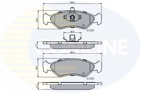 - Гальмівні колодки до дисків COMLINE CBP0876 (фото 1)