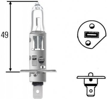 Лампа розжарювання STANDARD H1 12V 55W P14,5s HELLA 8GH002089131