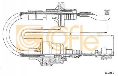 Трос сцепления 1.4MPI 8V,1.6MPI 8V,1.7D 8V OPEL Vectra B 88-95 COFLE 112551