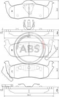 Комплект тормозных колодок, дисковый тормоз A.B.S. 37534 (фото 1)