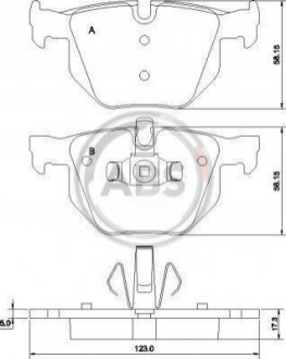 Комплект тормозных колодок, дисковый тормоз A.B.S. 37410