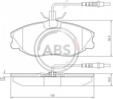 Комплект тормозных колодок, дисковый тормоз A.B.S. 36977 (фото 1)