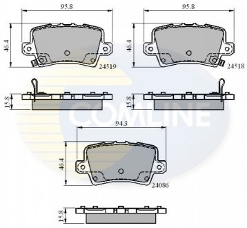 Комплект тормозных колодок, дисковый тормоз COMLINE CBP31587