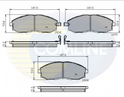 Комплект тормозных колодок, дисковый тормоз COMLINE CBP3481 (фото 1)