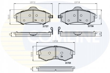 Комплект тормозных колодок, дисковый тормоз COMLINE CBP31741 (фото 1)