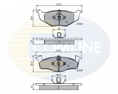 Комплект тормозных колодок, дисковый тормоз COMLINE CBP0706 (фото 1)