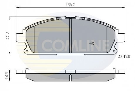 Комплект тормозных колодок, дисковый тормоз COMLINE CBP0591 (фото 1)