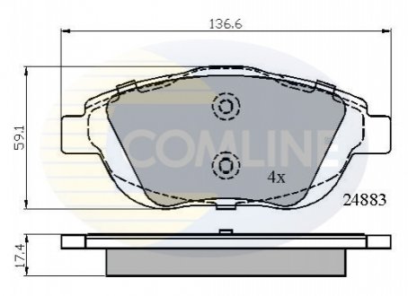 Комплект тормозных колодок, дисковый тормоз COMLINE CBP02027 (фото 1)