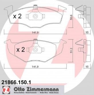 КОЛОДКИ ТОРМ. ПЕРЕД. SEAT CORDOBA 6K2 00-02 ZIMMERMANN 21866.150.1