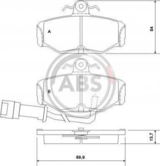 Комплект тормозных колодок, дисковый тормоз A.B.S. 36170
