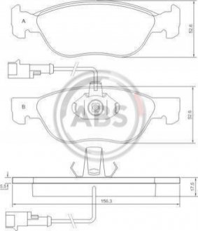 Комплект тормозных колодок, дисковый тормоз A.B.S. 36893 (фото 1)