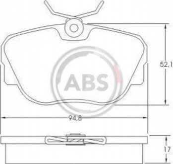 Комплект тормозных колодок, дисковый тормоз A.B.S. 36664