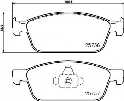 Колодки гальмівні дискові комплект; передн. HELLA 8DB355020831