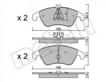 Комплект гальмівних колодок (дискових) 22-0775-2 Metelli 2207752 (фото 1)