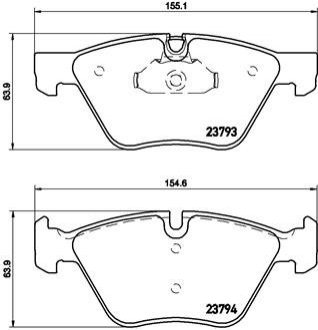 Тормозные колодки дисковые, к-кт. BREMBO P06057