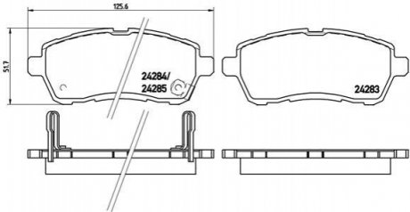 Комплект гальмівних колодок з 4 шт. дисків BREMBO P16013 (фото 1)