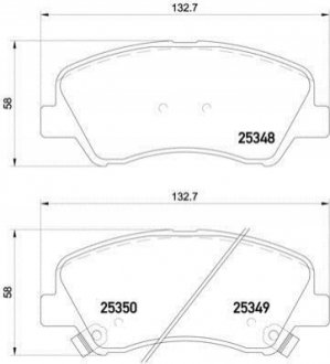 Комплект тормозных колодок дисковый тормоз BREMBO P18025