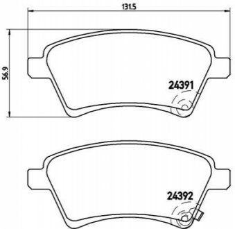 Гальмівні колодки дискові BREMBO P23105 (фото 1)