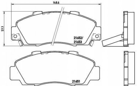 Комплект тормозных колодок дисковый тормоз BREMBO P28026 (фото 1)