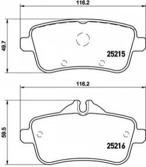 Колодки задние, ML BREMBO P50100