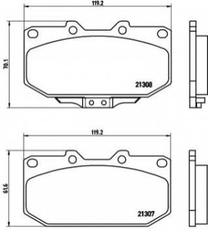 Комплект тормозных колодок дисковый тормоз BREMBO P56025 (фото 1)