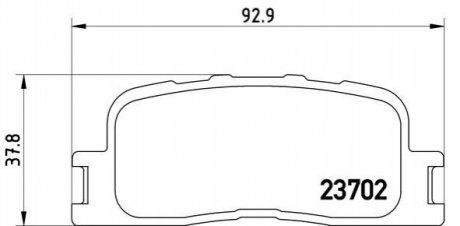 КОМПЛЕКТ ТОРМОЗНЫХ КОЛОДОК ЗАДНИХ BREMBO P83088 (фото 1)