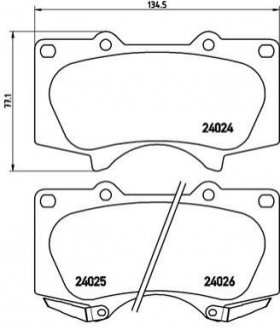 Комплект тормозных колодок дисковый тормоз BREMBO P83102