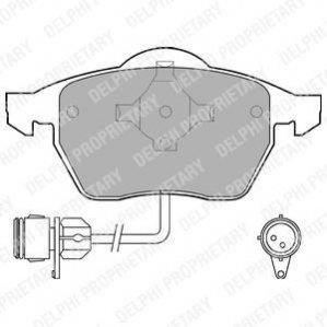 Колодки тормозные передние с датчиком, тип ATE, VW Golf Jetta Passat. Audi A4 A6. Skoda SuperB. Seat Delphi LP784 (фото 1)